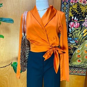 🔸🔶 Satin Cropped Wrap Top 🔶🔸